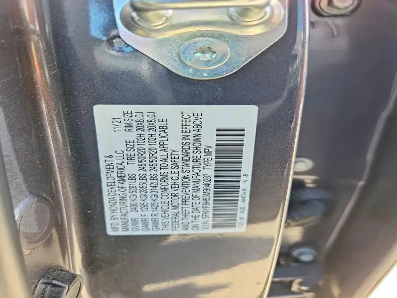 2021 HONDA PASSPORT EXL  