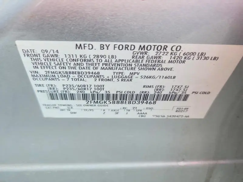 2014 FORD FLEX SE  