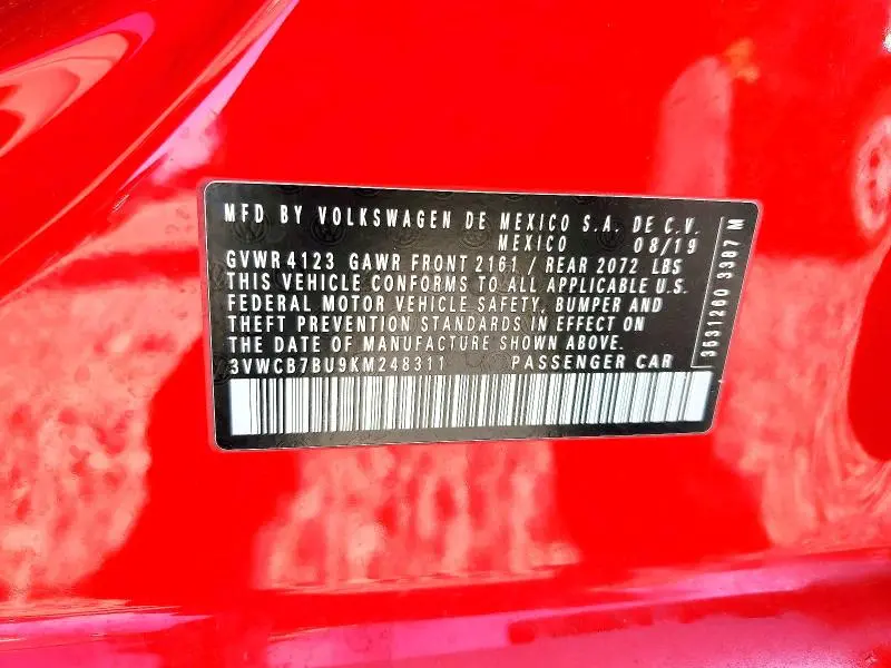 2019 VOLKSWAGEN JETTA S  