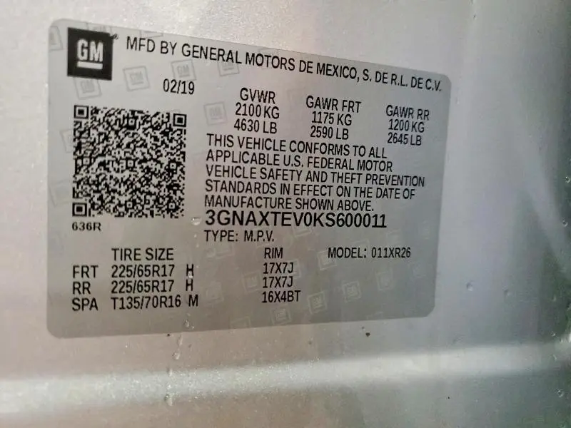 2019 CHEVROLET EQUINOX LT  