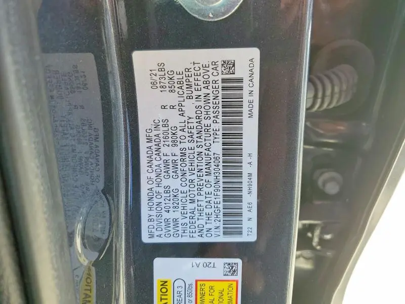 2022 HONDA CIVIC TOURING  