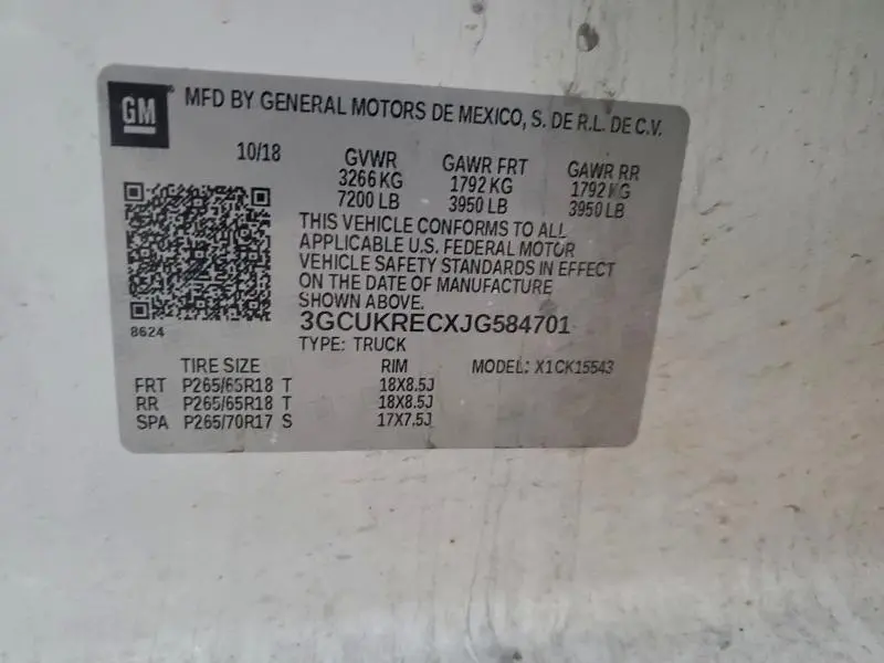 2018 CHEVROLET SILVERADO K1500 LT  