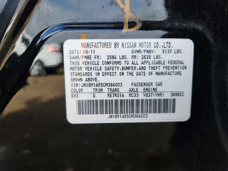 2012 INFINITI M37 X  
