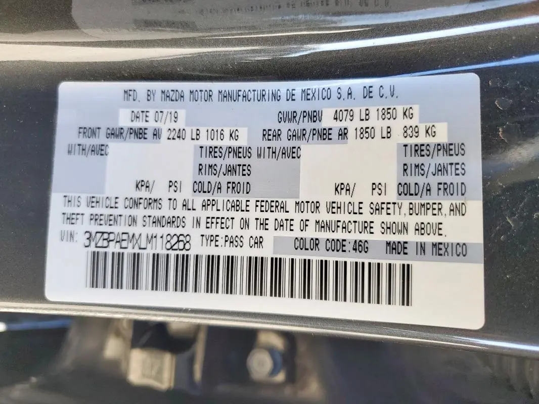 2020 MAZDA 3 PREMIUM  