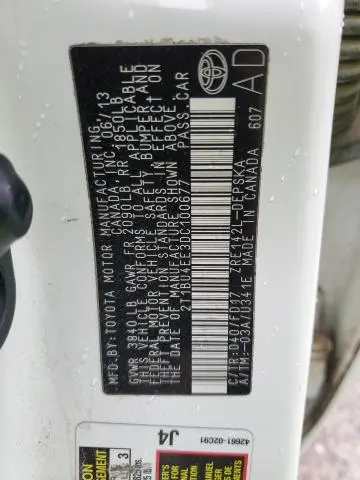 2013 TOYOTA COROLLA BASE  