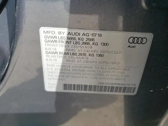 2017 AUDI Q5 PREMIUM PLUS S-LINE  
