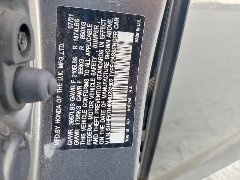 2021 HONDA CIVIC SPORT  