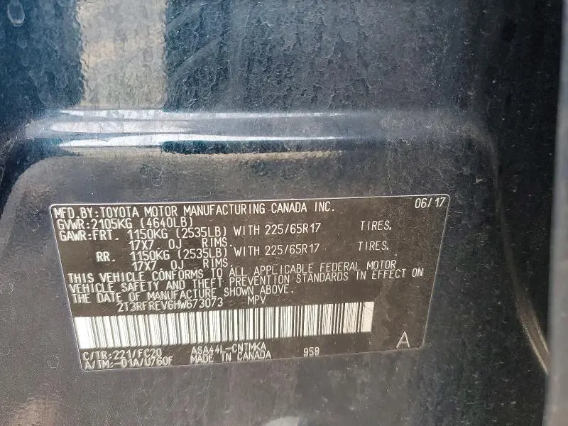 2017 TOYOTA RAV4 XLE  