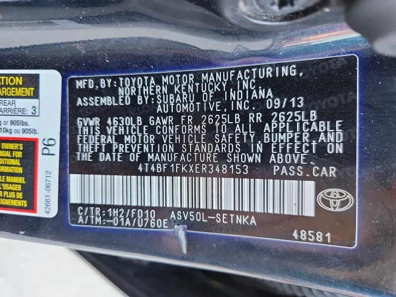 2014 TOYOTA CAMRY LE  