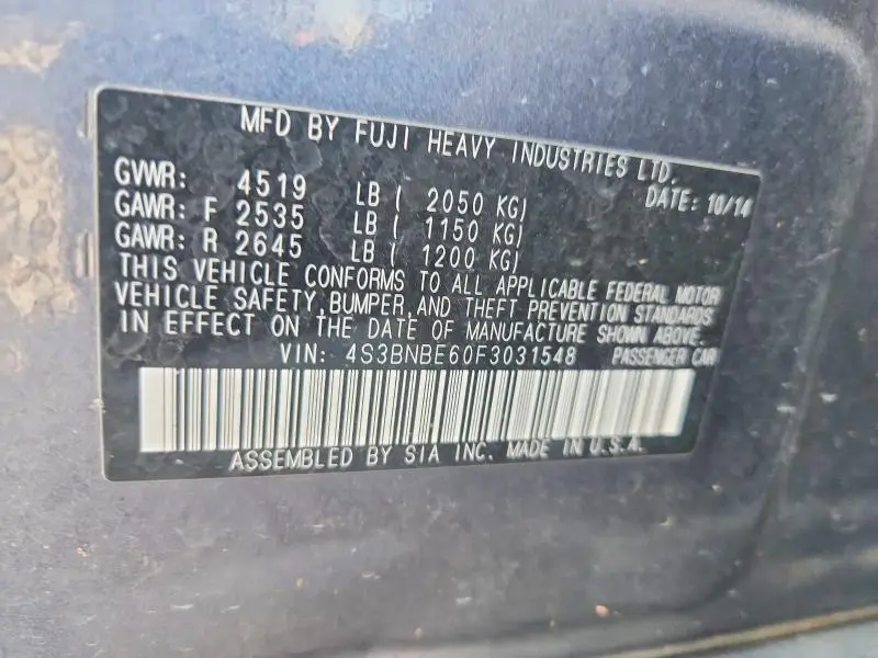 2015 SUBARU LEGACY 2.5I PREMIUM  