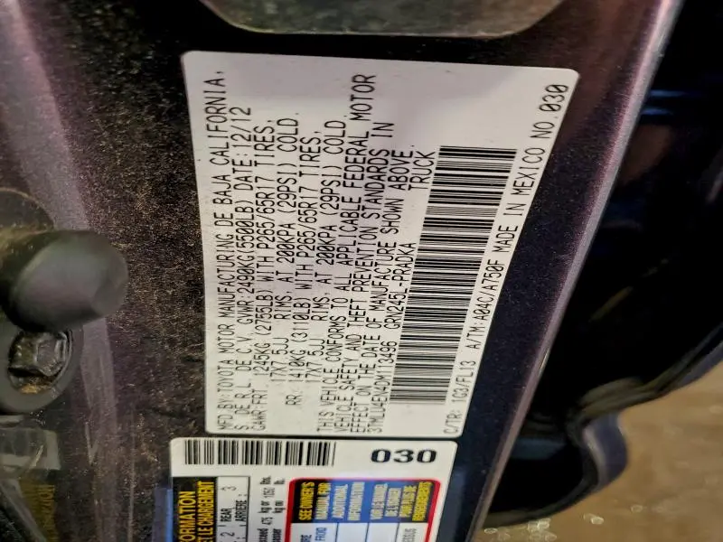 2013 TOYOTA TACOMA DOUBLE CAB  