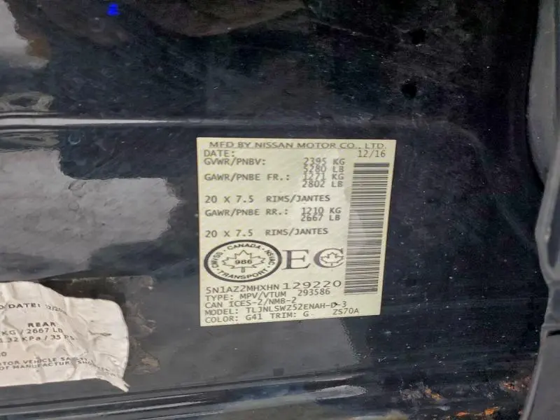 2017 NISSAN MURANO S  