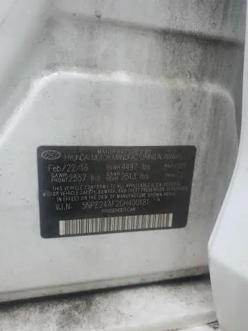 2016 HYUNDAI SONATA SE  
