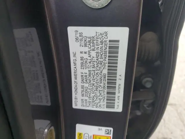 2019 HONDA ACCORD SPORT  