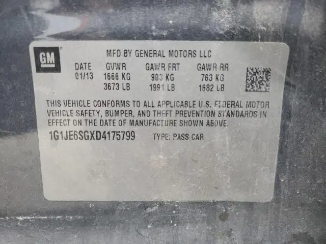 2013 CHEVROLET SONIC LTZ