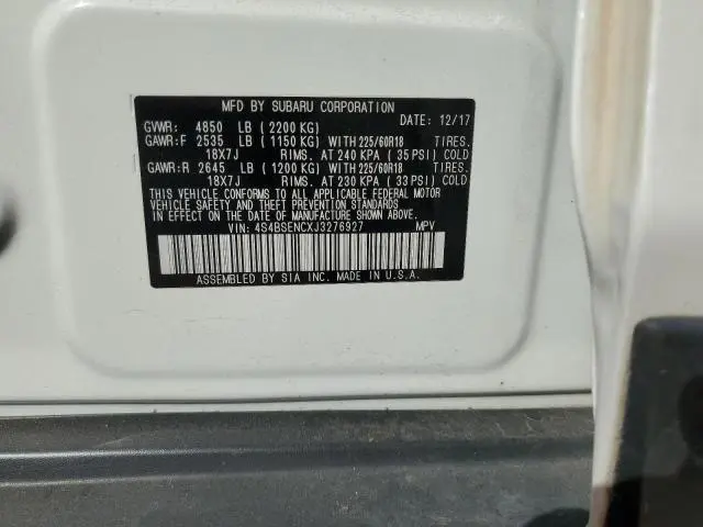 2018 SUBARU OUTBACK 3.6R LIMITED  