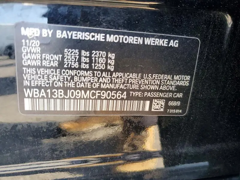 2021 BMW 530 XI  