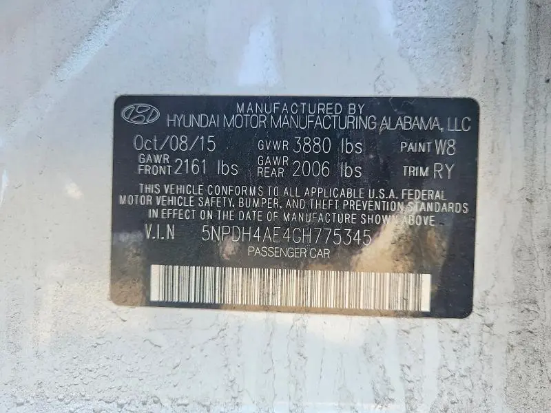 2016 HYUNDAI ELANTRA VALUE EDITION  