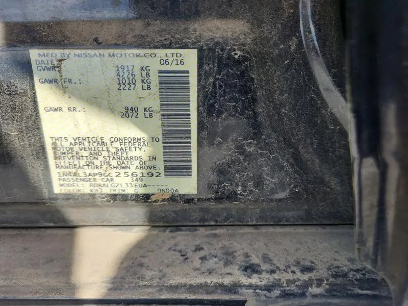 2016 NISSAN ALTIMA 2.5 S  