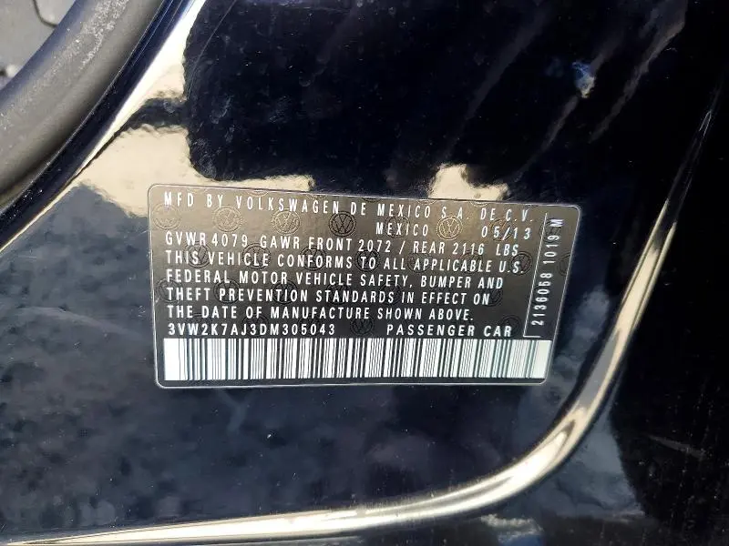 2013 VOLKSWAGEN JETTA BASE  