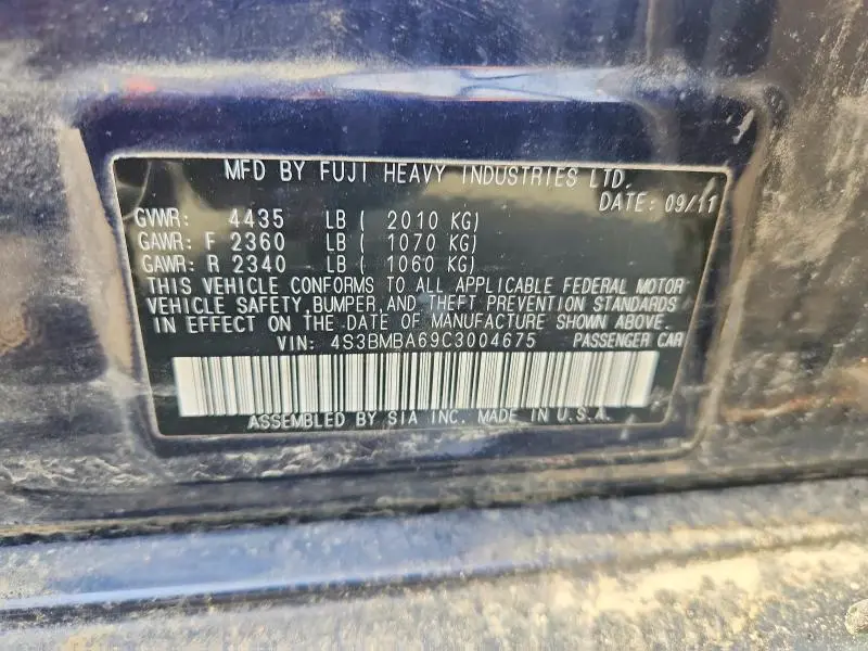 2012 SUBARU LEGACY 2.5I  