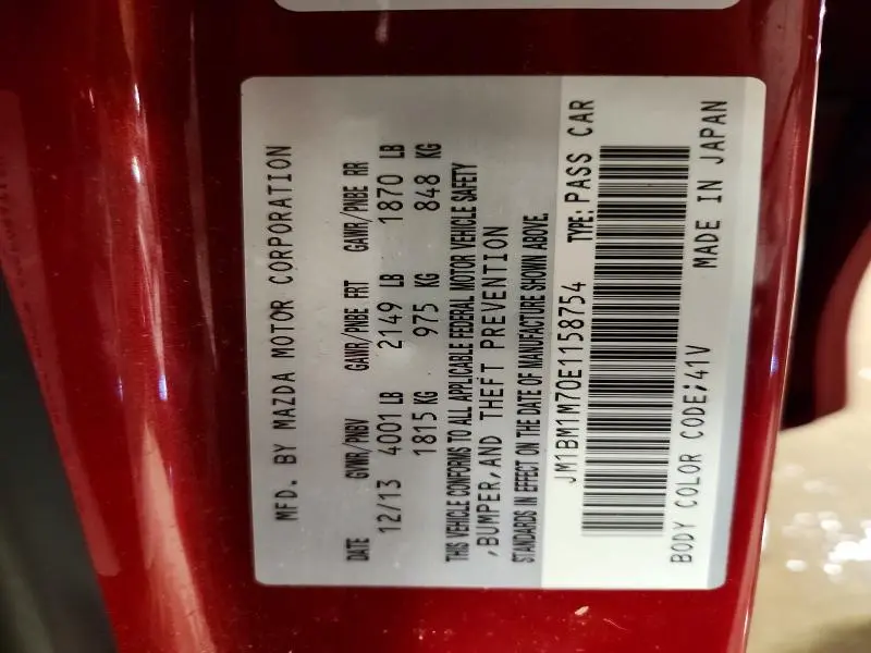 2014 MAZDA 3 GRAND TOURING  