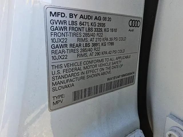 2021 AUDI Q8 PREMIUM PLUS S-LINE  