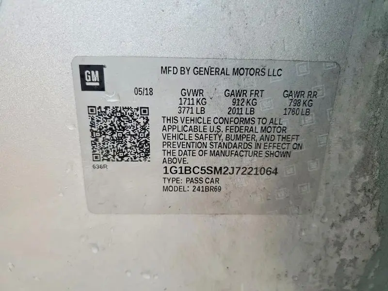 2018 CHEVROLET CRUZE LS  