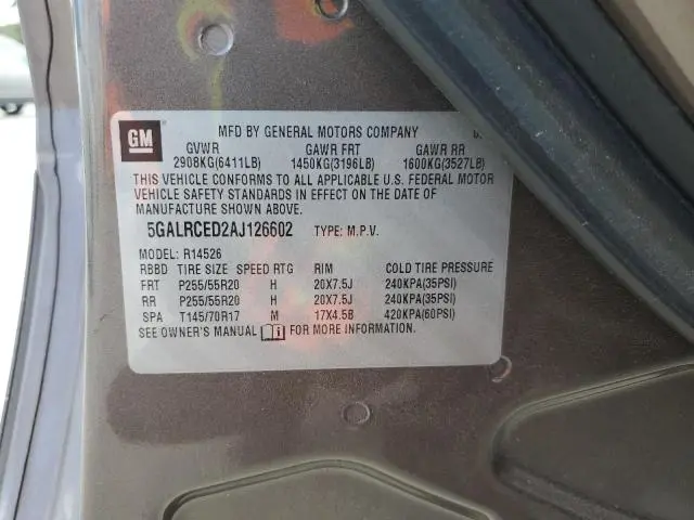 2010 BUICK ENCLAVE CXL