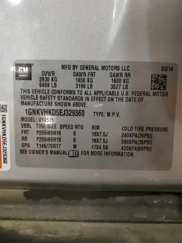 2014 CHEVROLET TRAVERSE LT  