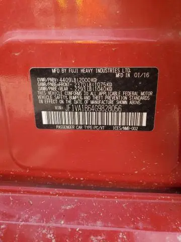 2016 SUBARU WRX   