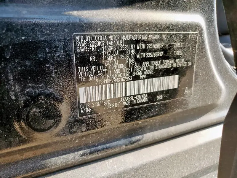 2021 TOYOTA RAV4 LE  