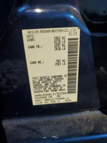 2019 NISSAN ALTIMA SR  