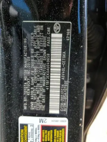 2010 TOYOTA CAMRY BASE  