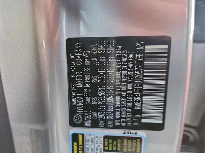 2015 HYUNDAI SANTA FE GLS  