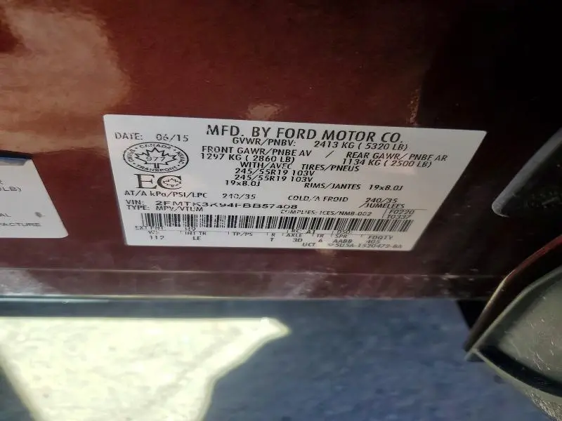 2015 FORD EDGE TITANIUM  
