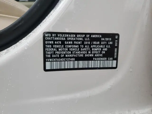 2013 VOLKSWAGEN PASSAT SEL