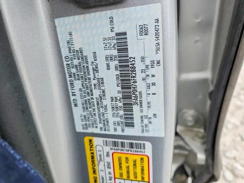 2015 FORD FUSION SE  