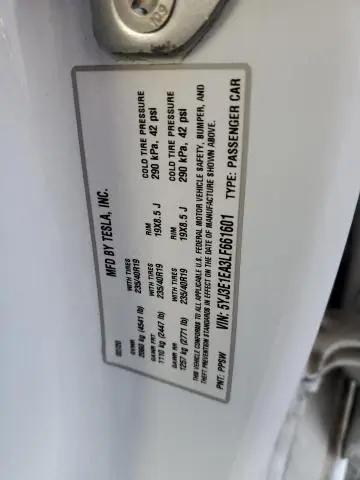 2020 TESLA MODEL 3