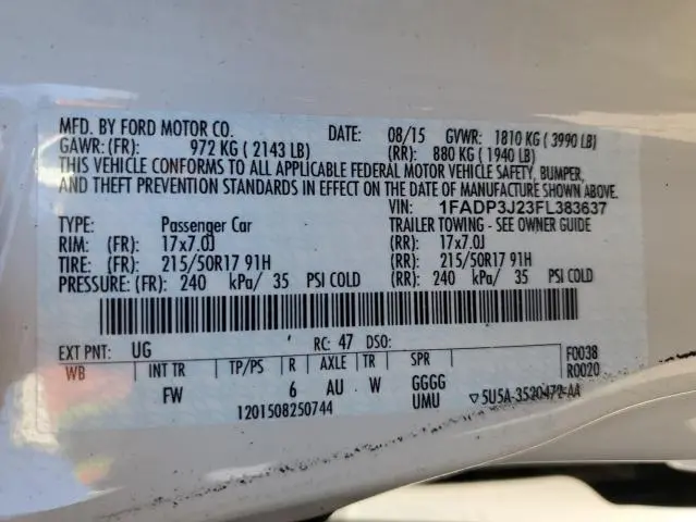 2015 FORD FOCUS TITANIUM  