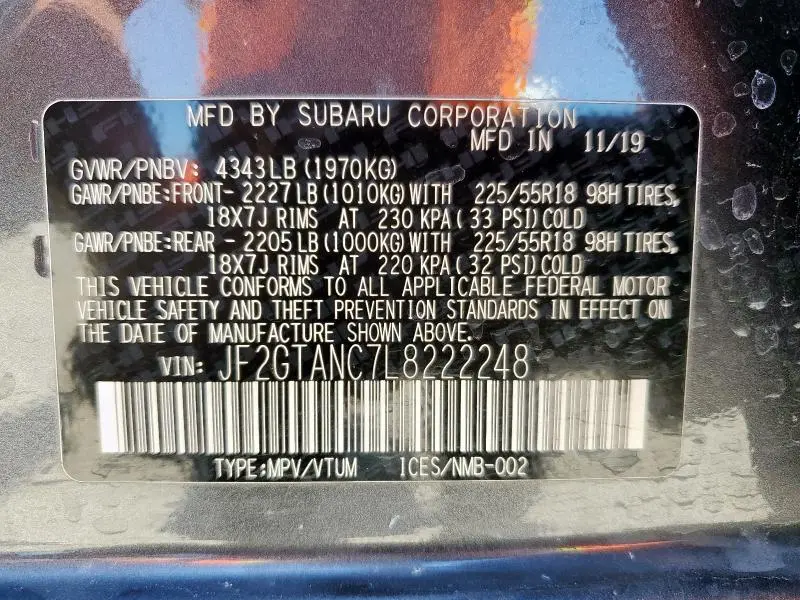 2020 SUBARU CROSSTREK LIMITED  