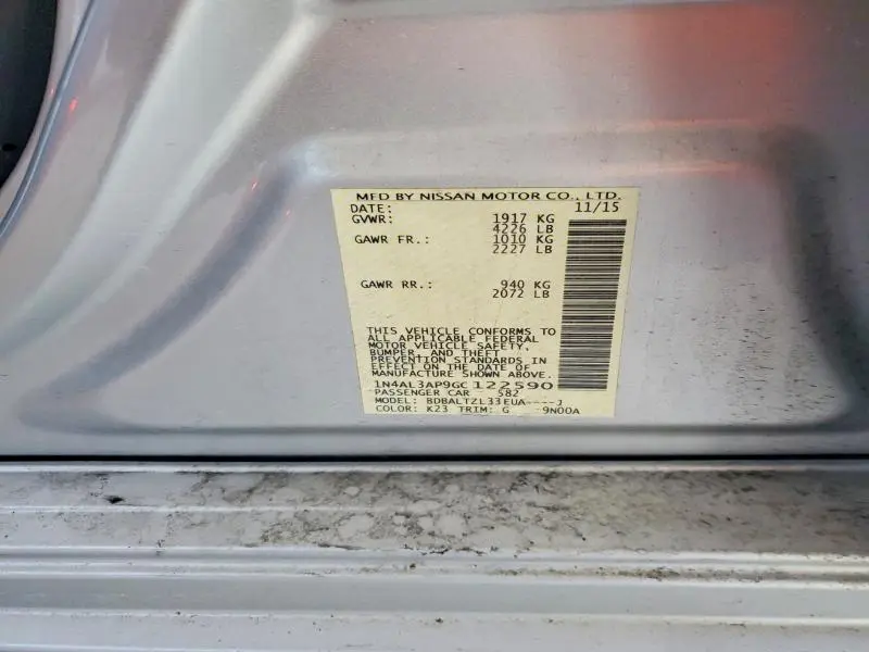 2016 NISSAN ALTIMA 2.5  