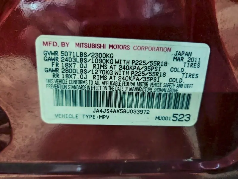 2011 MITSUBISHI OUTLANDER XLS  