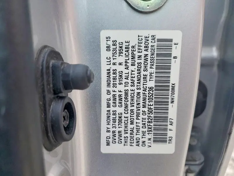 2015 HONDA CIVIC LX  