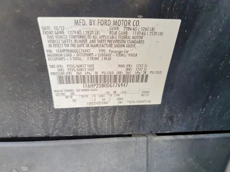 2013 FORD TAURUS SE  