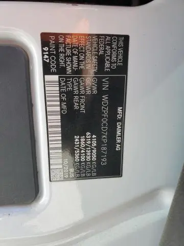 2019 MERCEDES-BENZ SPRINTER 2500/3500  