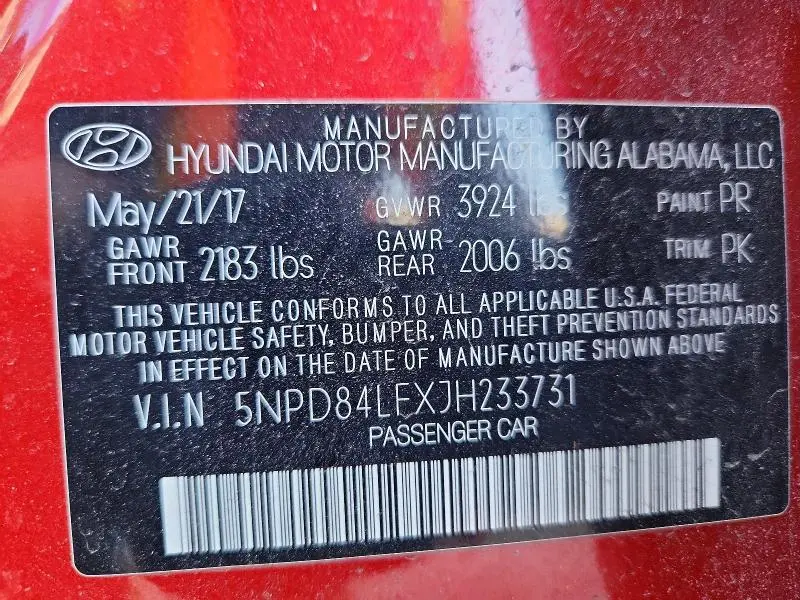 2018 HYUNDAI ELANTRA SEL  