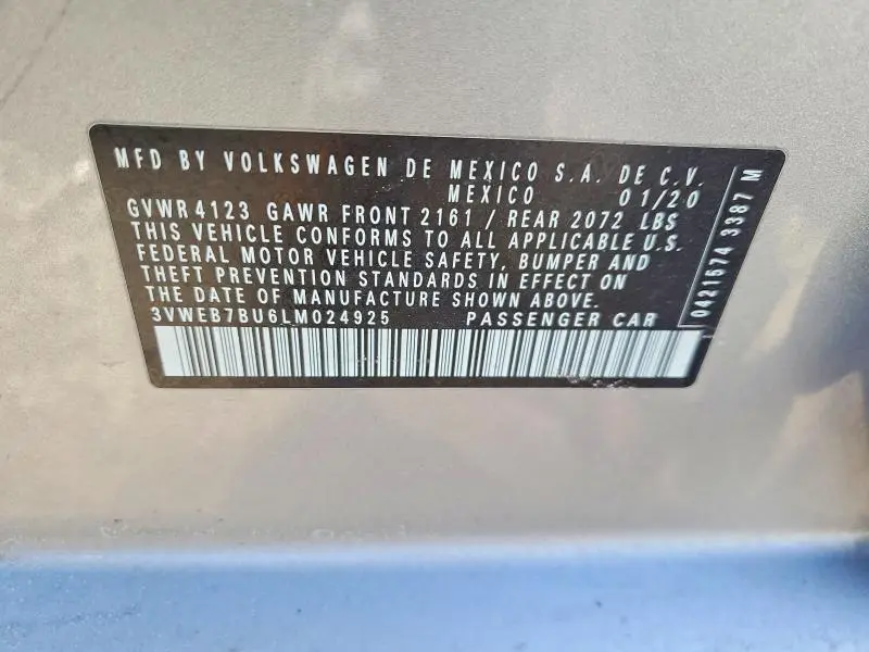 2020 VOLKSWAGEN JETTA SEL  