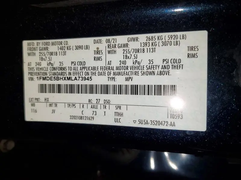 2021 FORD BRONCO BASE  