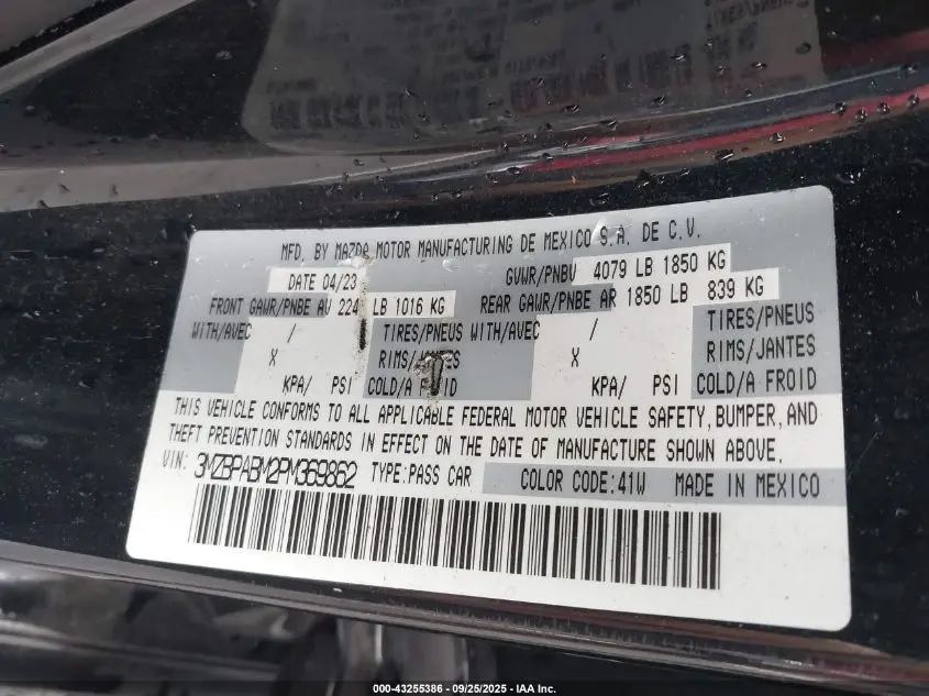 2023 MAZDA MAZDA3 2.5 S SELECT